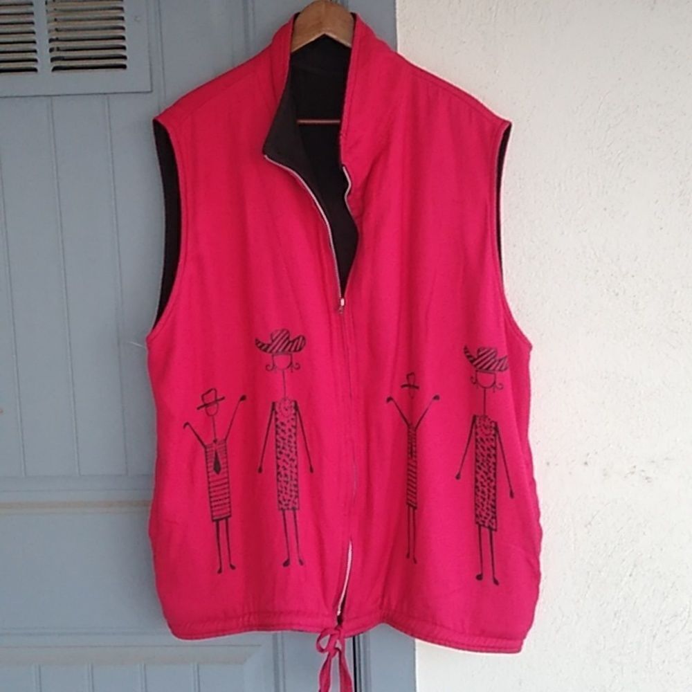 Asian Creations Reversible Long Vest